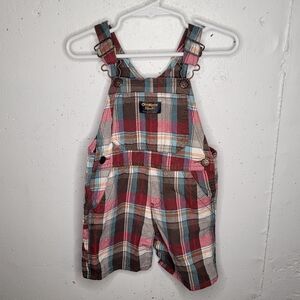 Oshkosh plaid shortalls